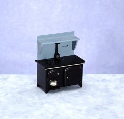 Wood stove blue & black