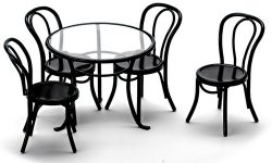 AZS8507 - Patio Table with 4 Chairs, Black