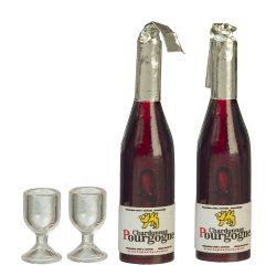 2 WINE BOTTLES/2 GLASSES B0615