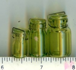 Glass Canning jar Light green, 3pcs