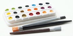 IM65337 - Paint Palette with 3 Brushes