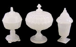 Candy Dishes, 3Pc, Milkglass Plastic CB0068MG