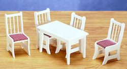 Table W/4 Chairs, White