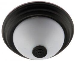 MH1053 - Ceiling Light, Flush Mount, Frosted With Black