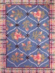 WH1152 - HOOKED WOLL TRELLIS RUG -7 X 5.25
