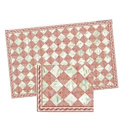 1/2 scale faux marble pink and white tile