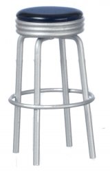 1950'S Style Black Stool