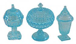 Candy Dishes, 3Pc, Blue Plastic CB0068B