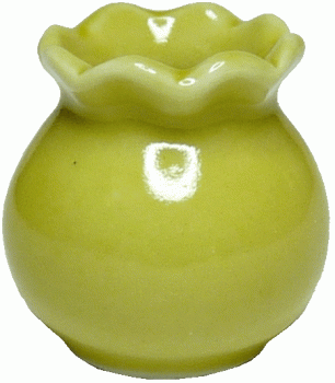 BD B214 Yellow Fluted Ceramic Vase