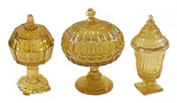 Candy Dishes, 3Pc, Dark Amber Plastic CB0068DA