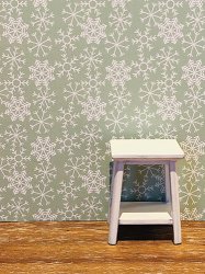 Wallpaper: Green with White Snowflakes
