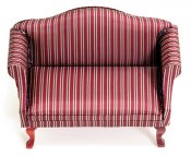 CLA12022 - Sofa, Mahogany with Stripe Fabric