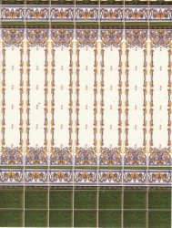 Dollhouse Mediterranean Wall Tile Sheet 34327 Flwr Garlnd World Model Miniatures 