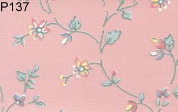 BH137 - Wallpaper: Floral Print On Rose