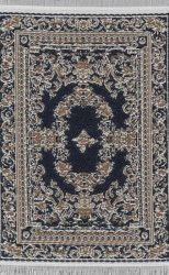 BLACK TURKISH WOVEN RUG 3.5" X 2.5"
