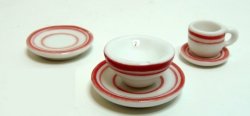 Ceramic place setting - red