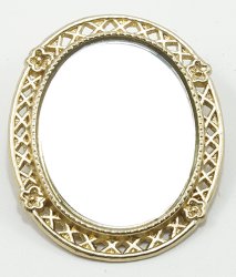 Brass Plated Oval Mirror AZMA2215