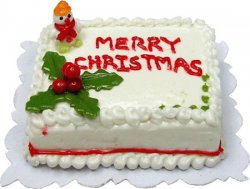 Merry Christmas Sheet Cake with Snowman