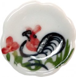 Rooster plate - scalloped edges