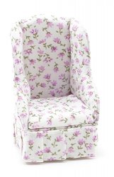 CLA10897 - Chair, White & Purple Floral Fabric