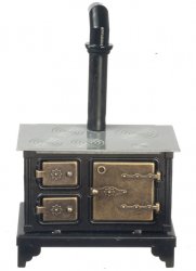 Black Metal Stove with Silver