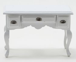CLA10233 - Desk, White With Pewter Hardware