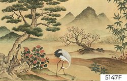 Asian Wall Mural Crane