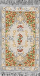 CREAM & GREY WOVEN 1/2SC RUG 3-3/4 X 2