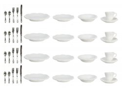WHITE DISHES/CUPS/SIL/40 FA40321