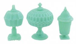 Candy Dish Set, 3Pc Jadite Plastic CB00J