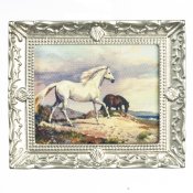 WHITE HORSE/SILVER FRAME B3383S