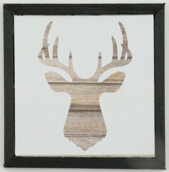 KCMSQ25BLK - Deer Picture, Black Frame
