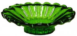 Crystal Green Glass Fluted Platter