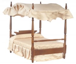 T6101 DOUBLE CANOPY BED/WALNUT