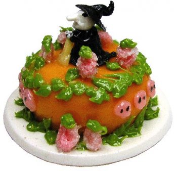 Halloween Cake with Witch Decoration