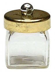Square glass jar with metal lid