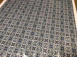 Blue Motif Tile Floor