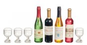 AZG7363 - 4 Wine Bottles/4 Glasses