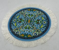 Round Blue Oriental Rug