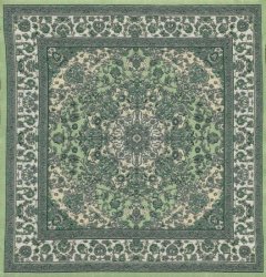Turkish Square Throw Rug - Green Floral SK084-06