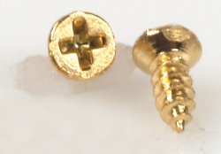 Small Brass Screws, 20Pc