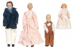 4 PC PORC DOLL FAMILY/CS 06826