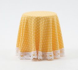 Skirted Table-Yellow Mini Dot