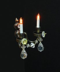 Double Candle Crystal Wall Sconce