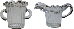 Glass creamer and sugar dish
