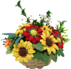 Sunflower arrangement in a basket