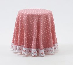 Skirted Table-Pink Mini Dot