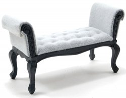 CLA12008 - Settee, Black With Gray Fabric