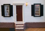 Colonial White with Black shutters