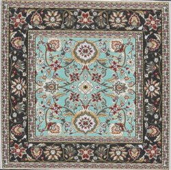 AQUA SQUARE WOVEN RUG 5-3/4 X 5-3/4